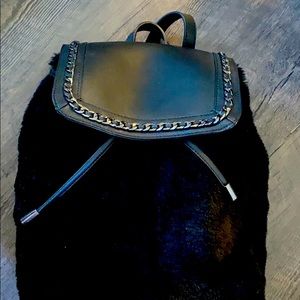 Jessica Simpson faux fur backpack - black